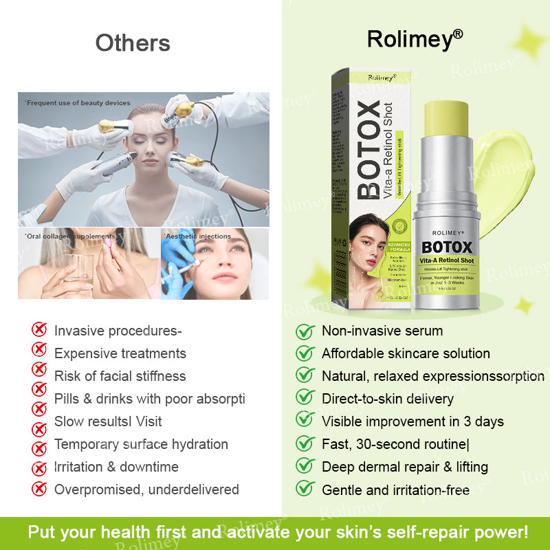 👨‍⚕️Made and Shipped from the USA ✅Rolimey® Botox & Vita-A Retinol Shot Wrinkle-Lift Tightening stick- Last Day Promotion 70% OFF🔥LAST DAY 70% OFF