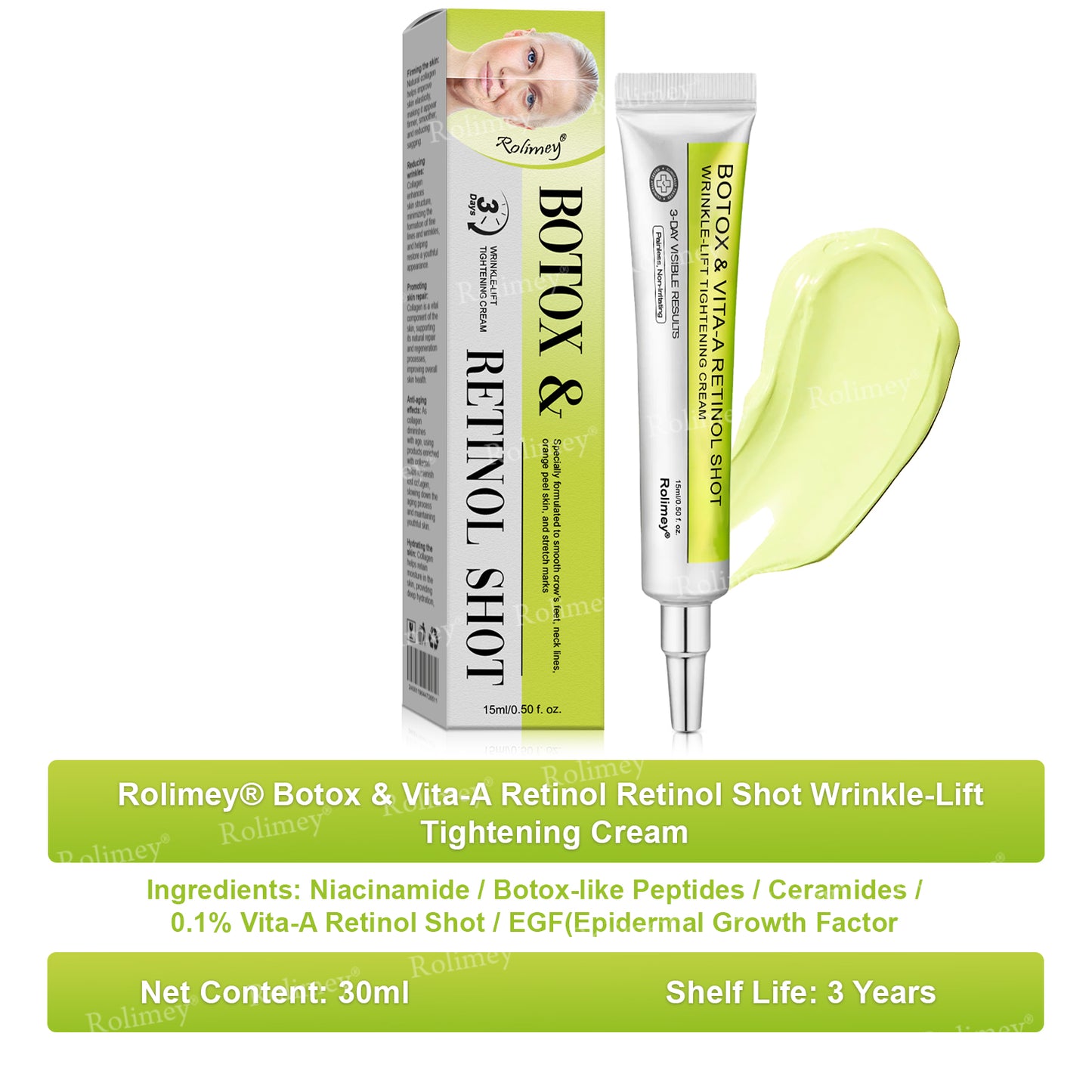 ☘️✨Made and shipped from the USA 💫Rolimey® Botox & Vita-A Retinol Shot Wrinkle-Lift Tightening cream - Last Day Promotion 70% OFF