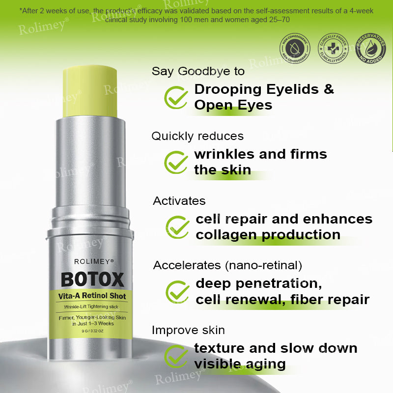 👨‍⚕️Made and Shipped from the USA ✅Rolimey® Botox & Vita-A Retinol Shot Wrinkle-Lift Tightening stick- Last Day Promotion 70% OFF🔥LAST DAY 70% OFF