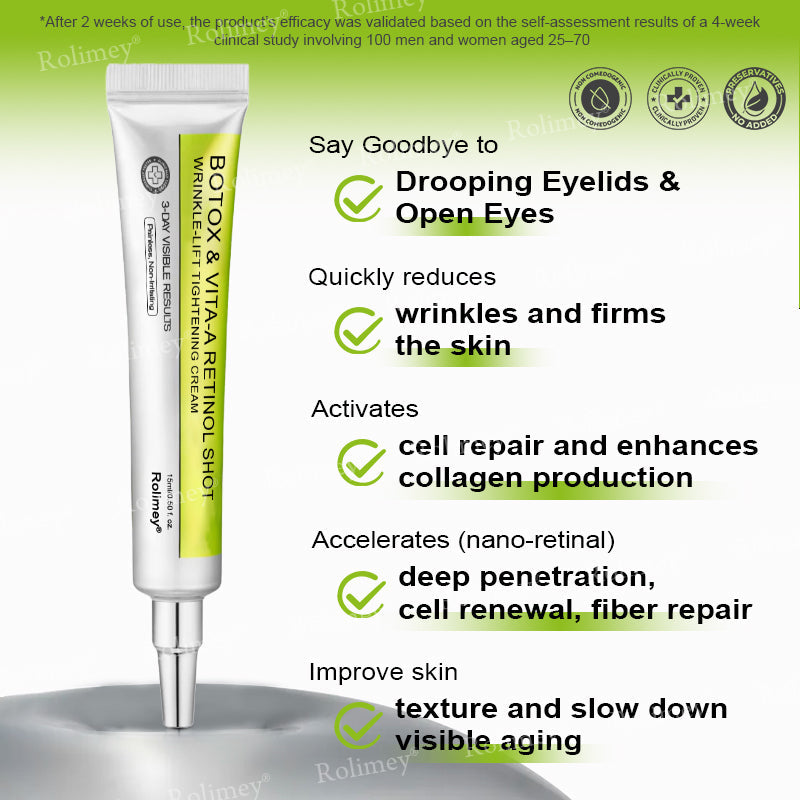 ☘️✨Made and shipped from the USA 💫Rolimey® Botox & Vita-A Retinol Shot Wrinkle-Lift Tightening cream - Last Day Promotion 70% OFF