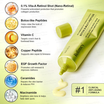 🏅USA HOT SALES🌟Rolimey® Multi-Peptide Retinol Shot Wrinkle-Lift Cream